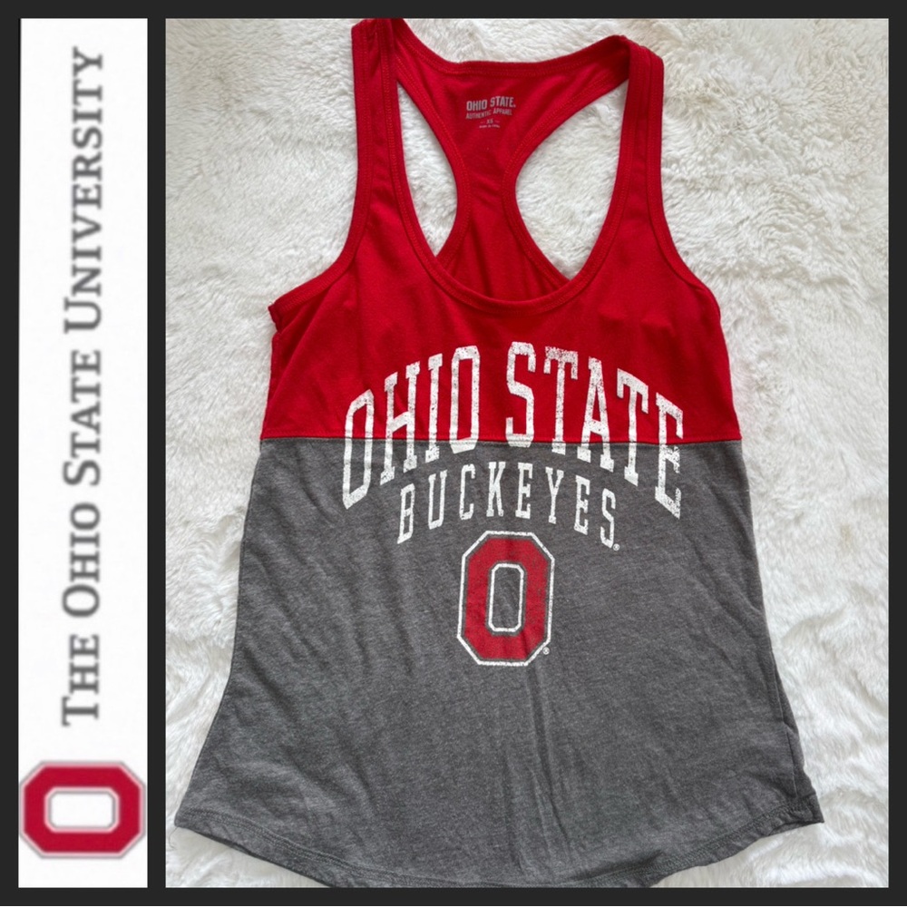 NWOT The Ohio State University Buckeyes Women’s Red & Gray Racerback Tank Top